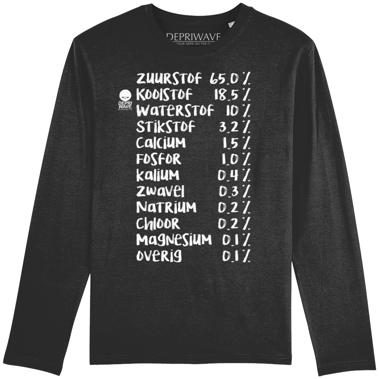 100% Human - longsleeve zwart