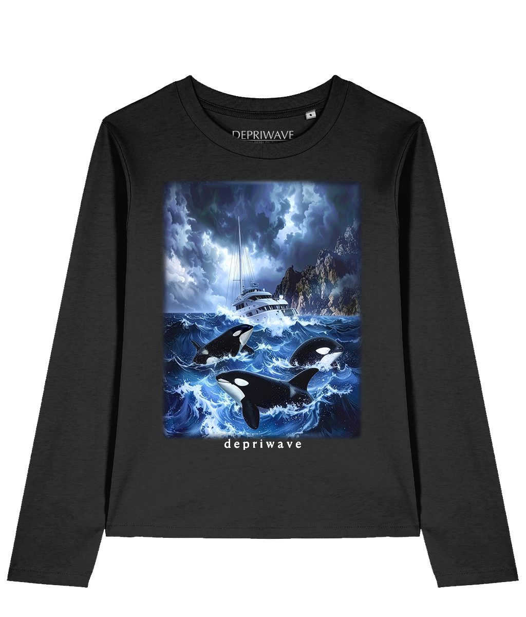 Fantasy Orca longsleeve (zwart)