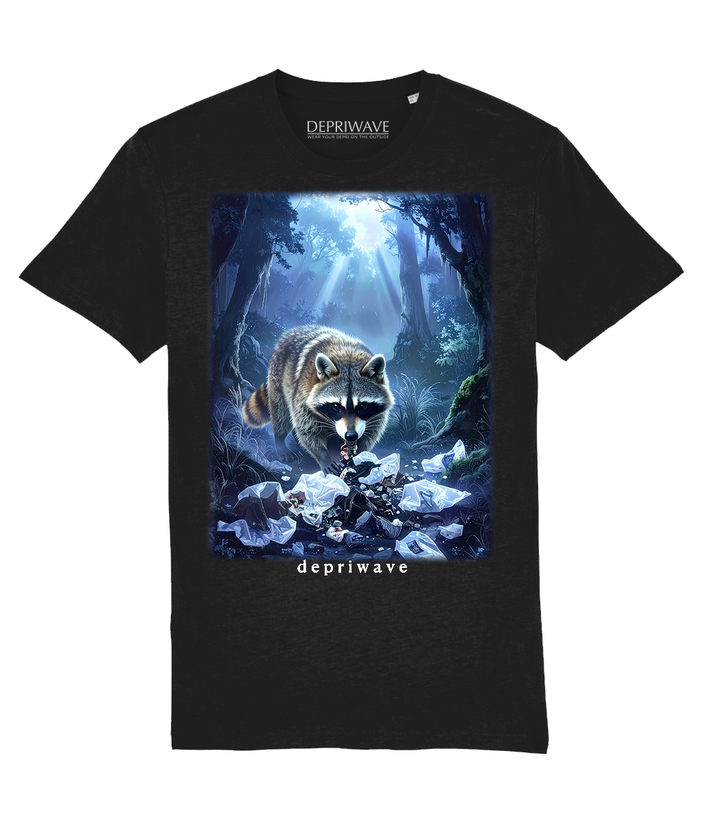 Fantasy Racoon t-shirt (zwart)