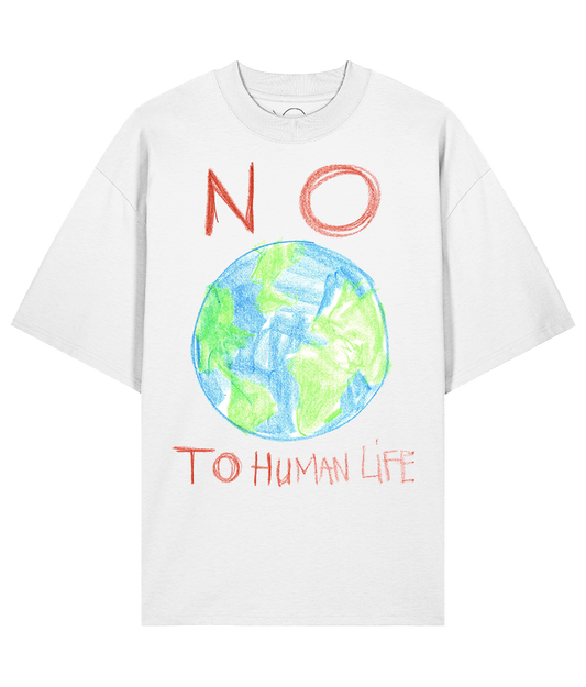 Depriwave & Rop van Mierlo - No To Human Life t-shirt (wit)