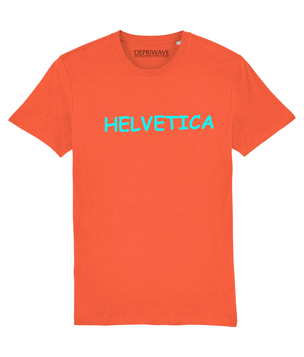 Helvetica t-shirt (oranjerood)
