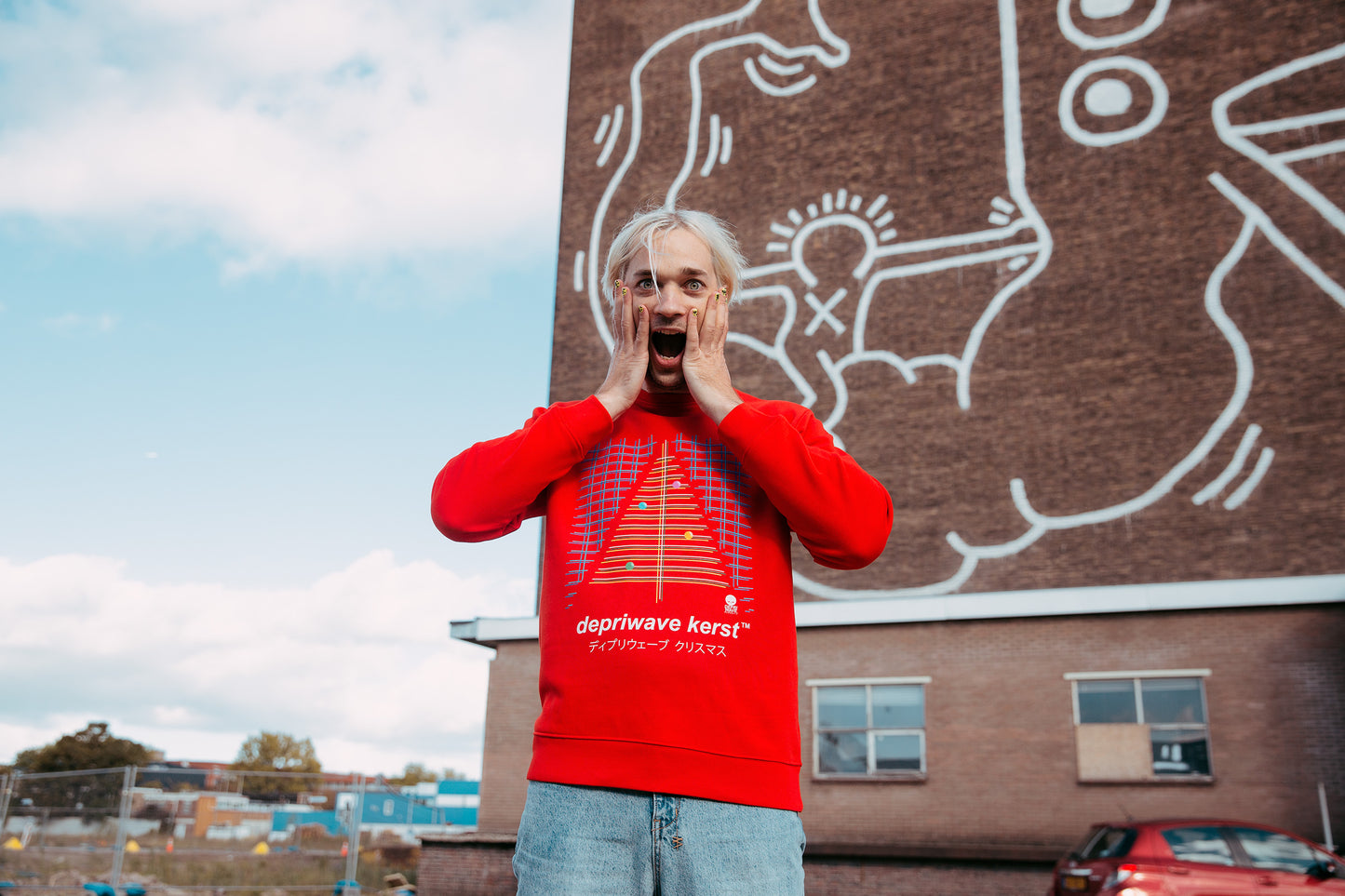 Depriwave Kerst sweater (rood)