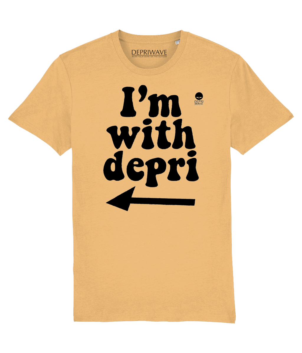 I'm With Depri t-shirt (oranjegeel)