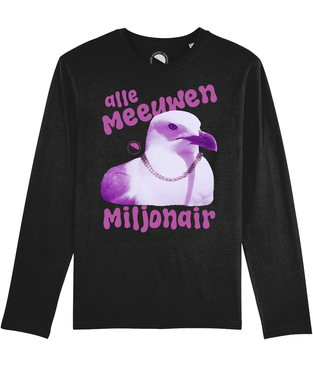 Humans Against Humanity - Alle Meeuwen Miljonair longsleeve (zwart)