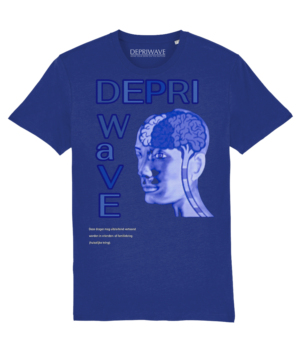 Brein/wave t-shirt (donkerblauw)
