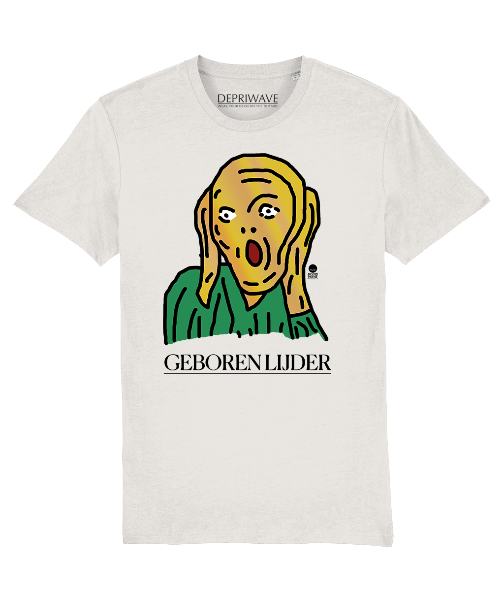 Geboren Lijder t-shirt - vintage wit