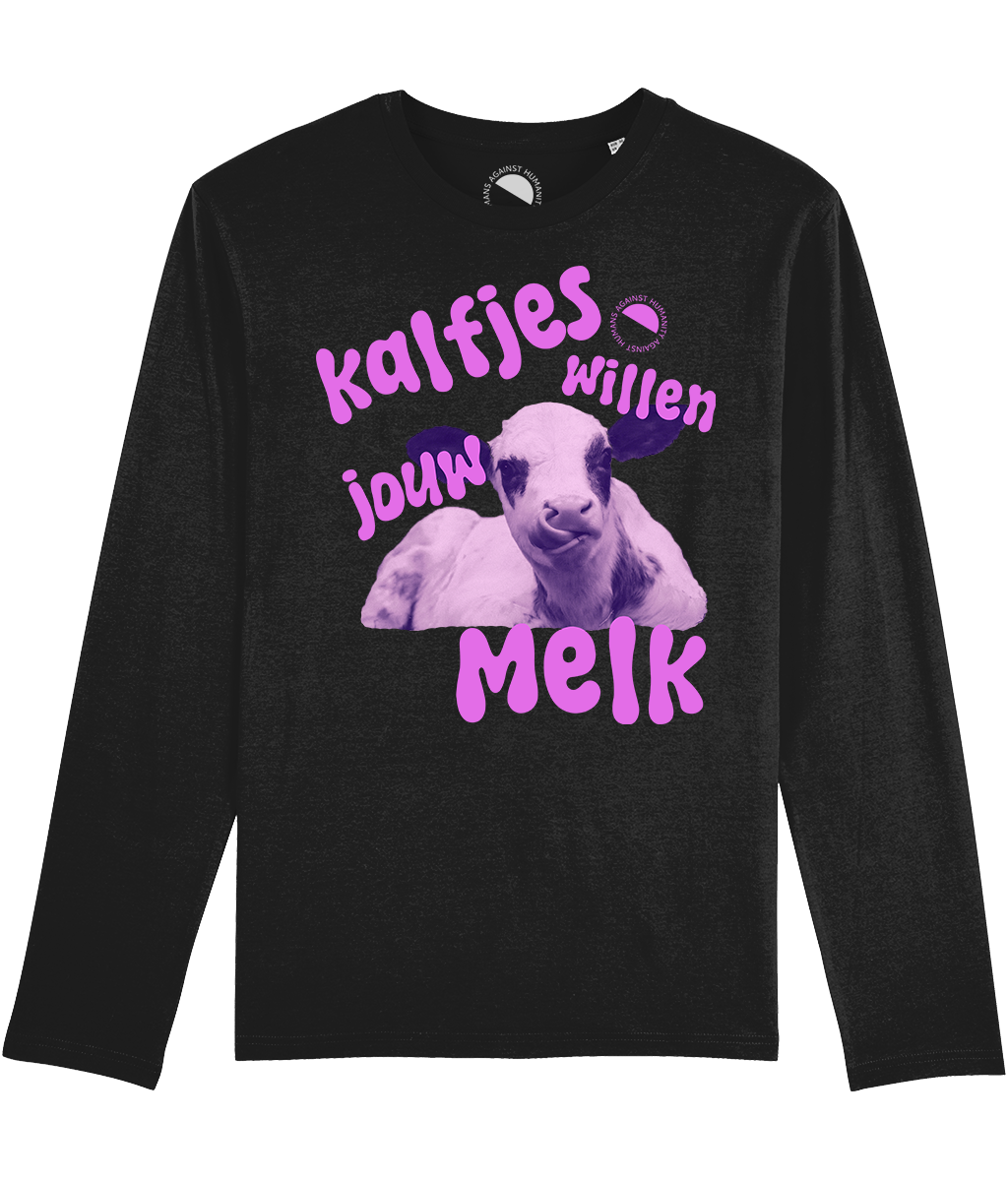 Humans Against Humanity - Kalfjes Willen Jouw Melk longsleeve (zwart)