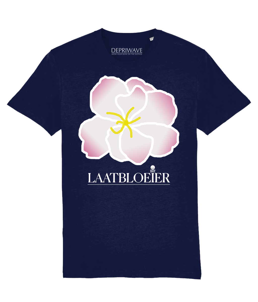 Laatbloeier t-shirt - donkerblauw