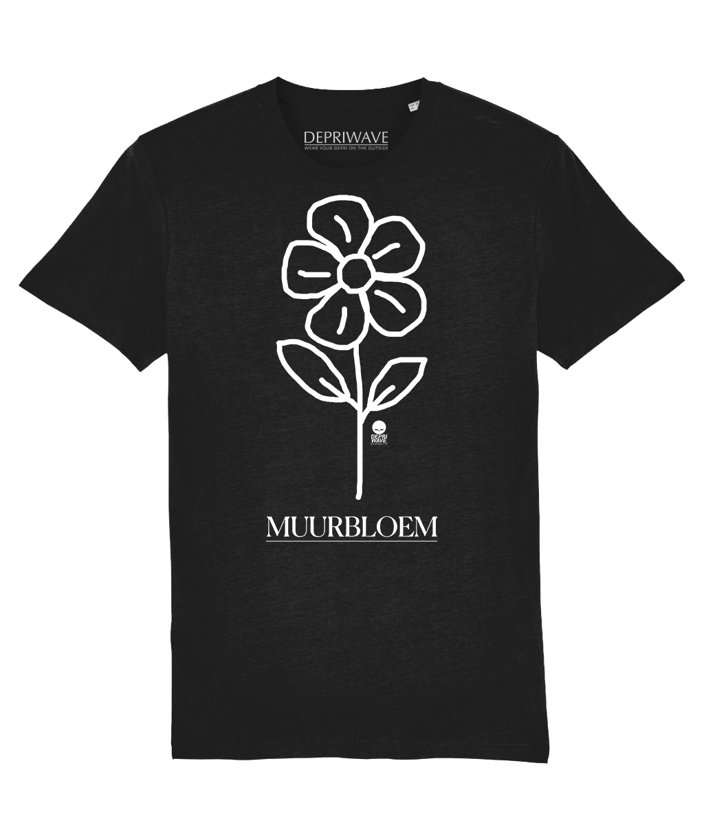 Muurbloem t-shirt - zwart