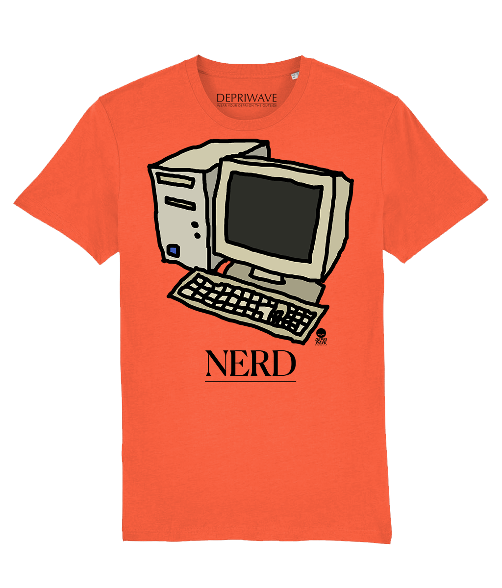 Nerd t-shirt - donkeroranje
