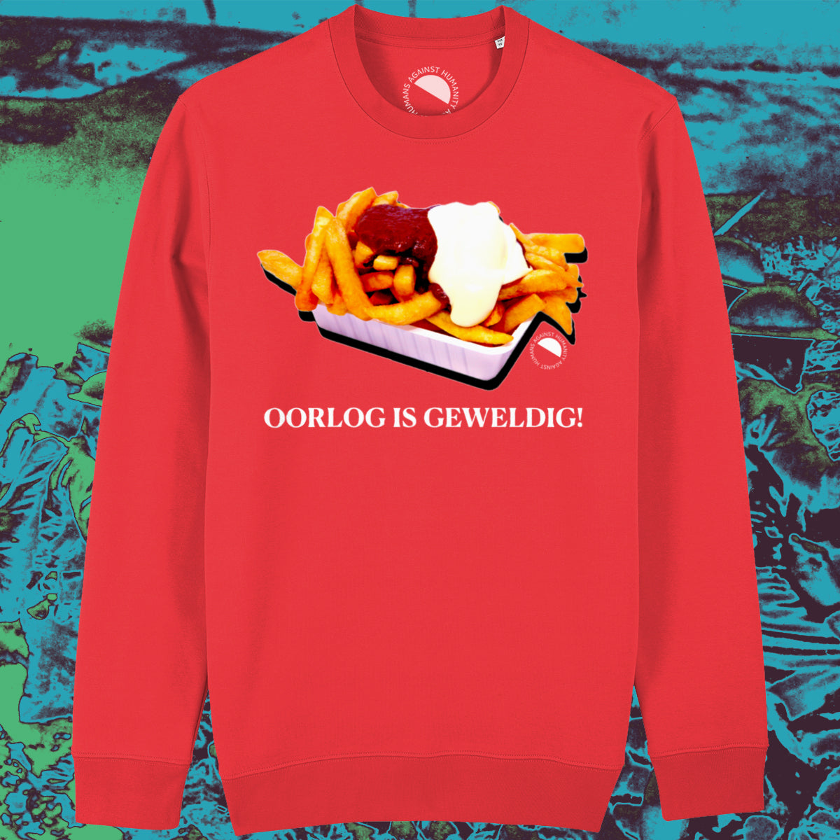 Humans Against Humanity - Oorlog is Geweldig! sweater (rood)