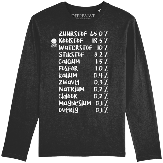 100% Human - longsleeve zwart