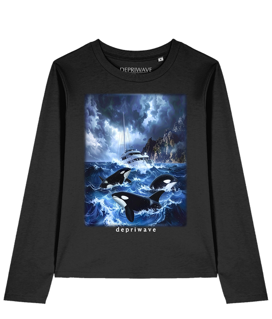 Fantasy Orca longsleeve (zwart)