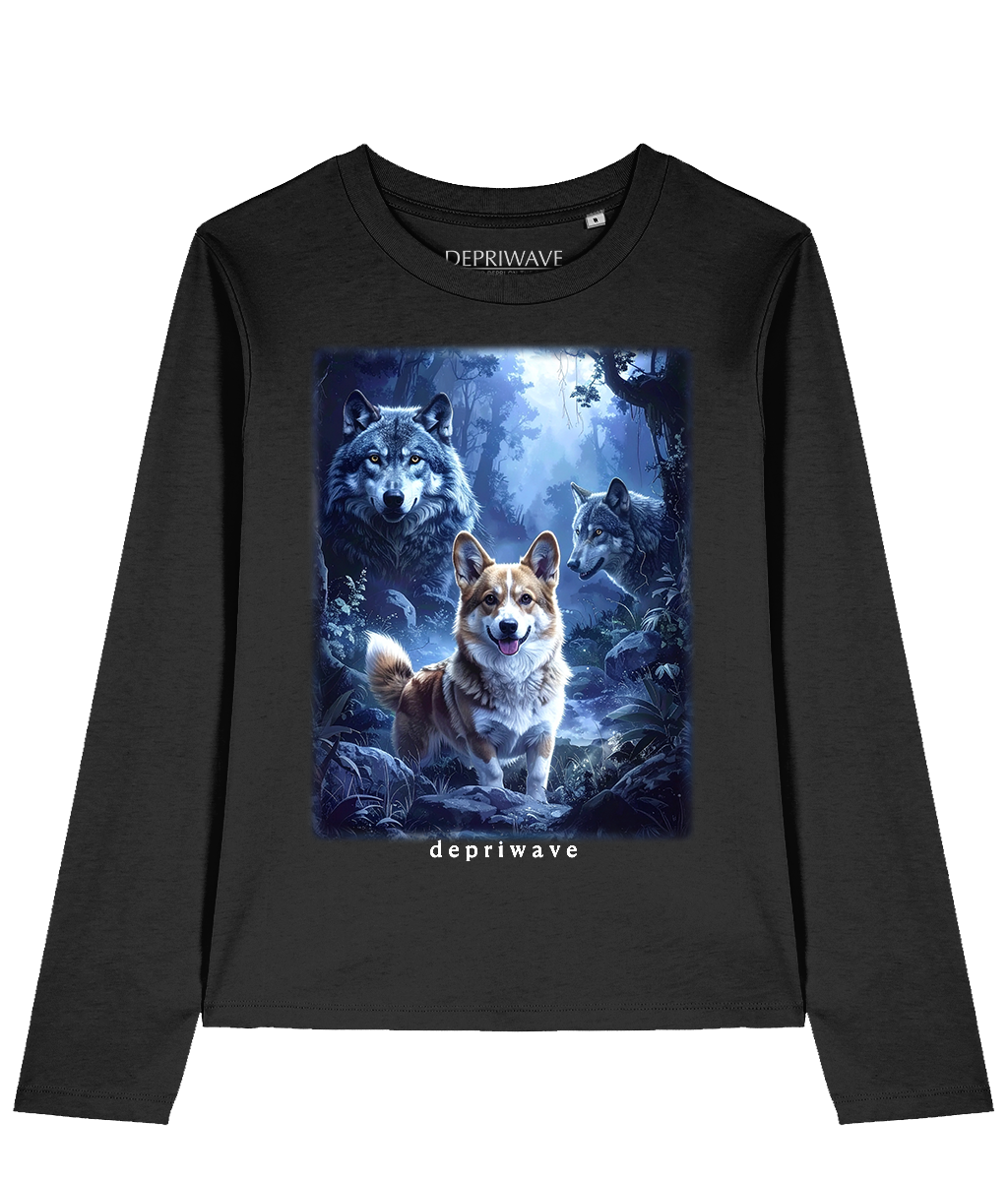Fantasy Corgi longsleeve (zwart)