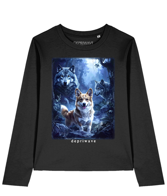 Fantasy Corgi longsleeve (zwart)