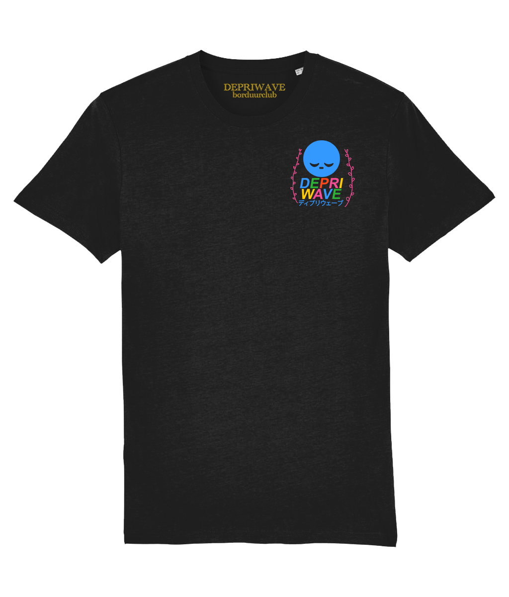 Depriwave Borduurclub no. 1 t-shirt zwart