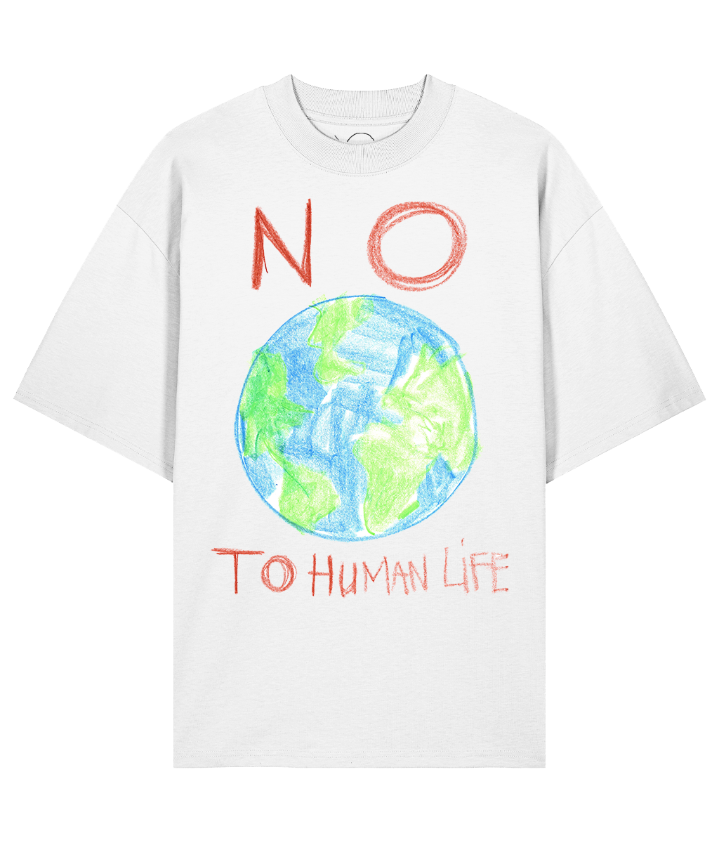 Depriwave & Rop van Mierlo - No To Human Life t-shirt (wit)