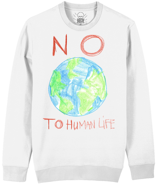 Depriwave & Rop van Mierlo - No To Human Life sweater (wit)