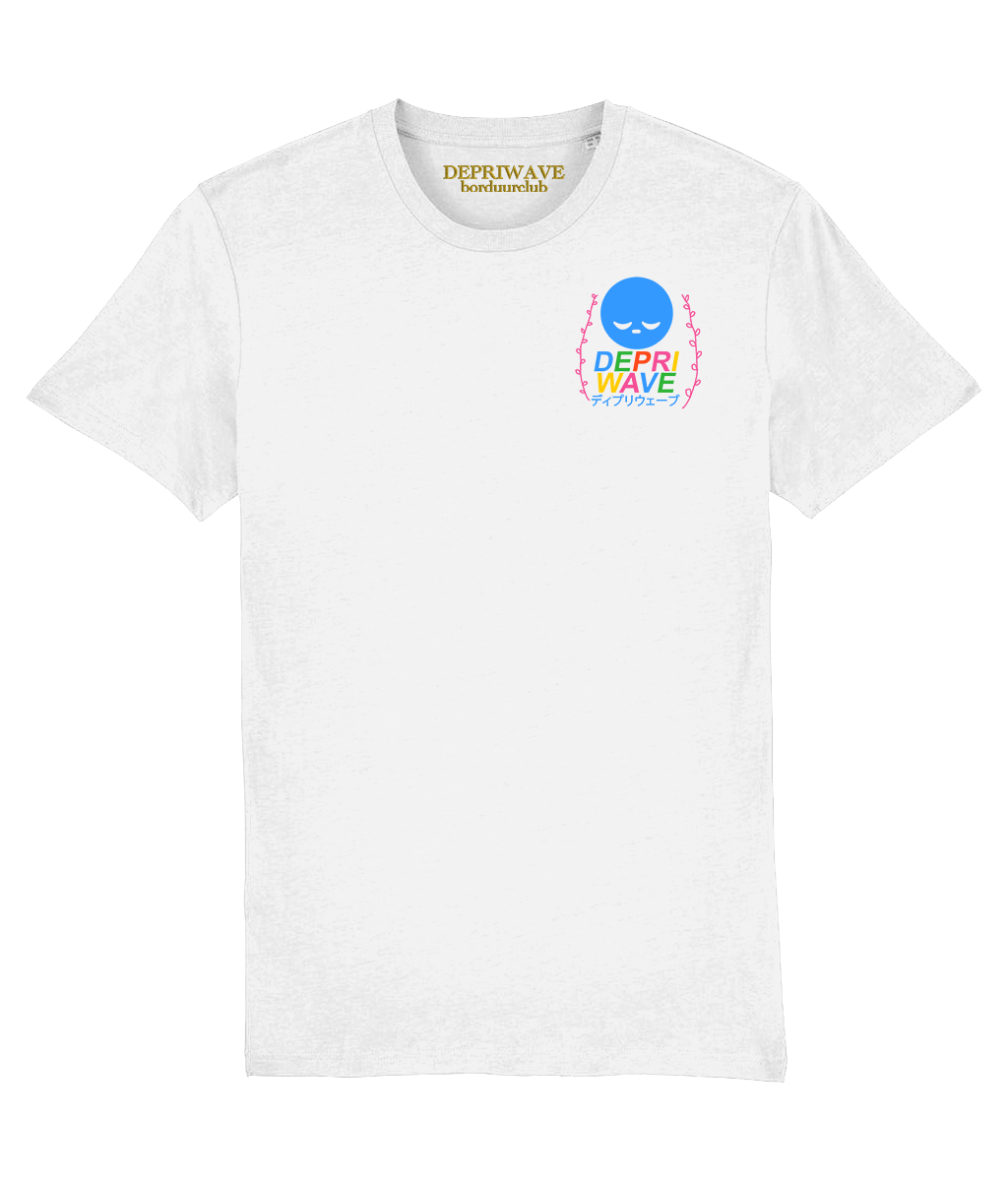Depriwave Borduurclub no. 1 t-shirt wit