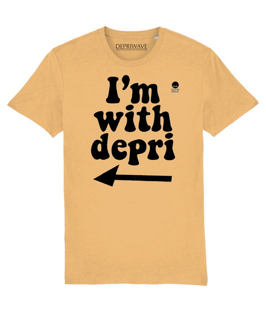I'm With Depri t-shirt (oranjegeel)