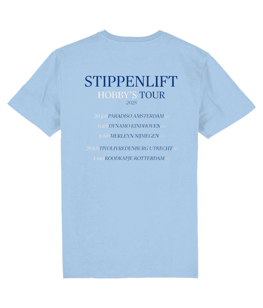 Stippenlift Hobby's Tour t-shirt (lichtblauw)