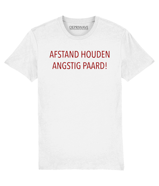 Afstand Houden Angstig Paard t-shirt (wit)