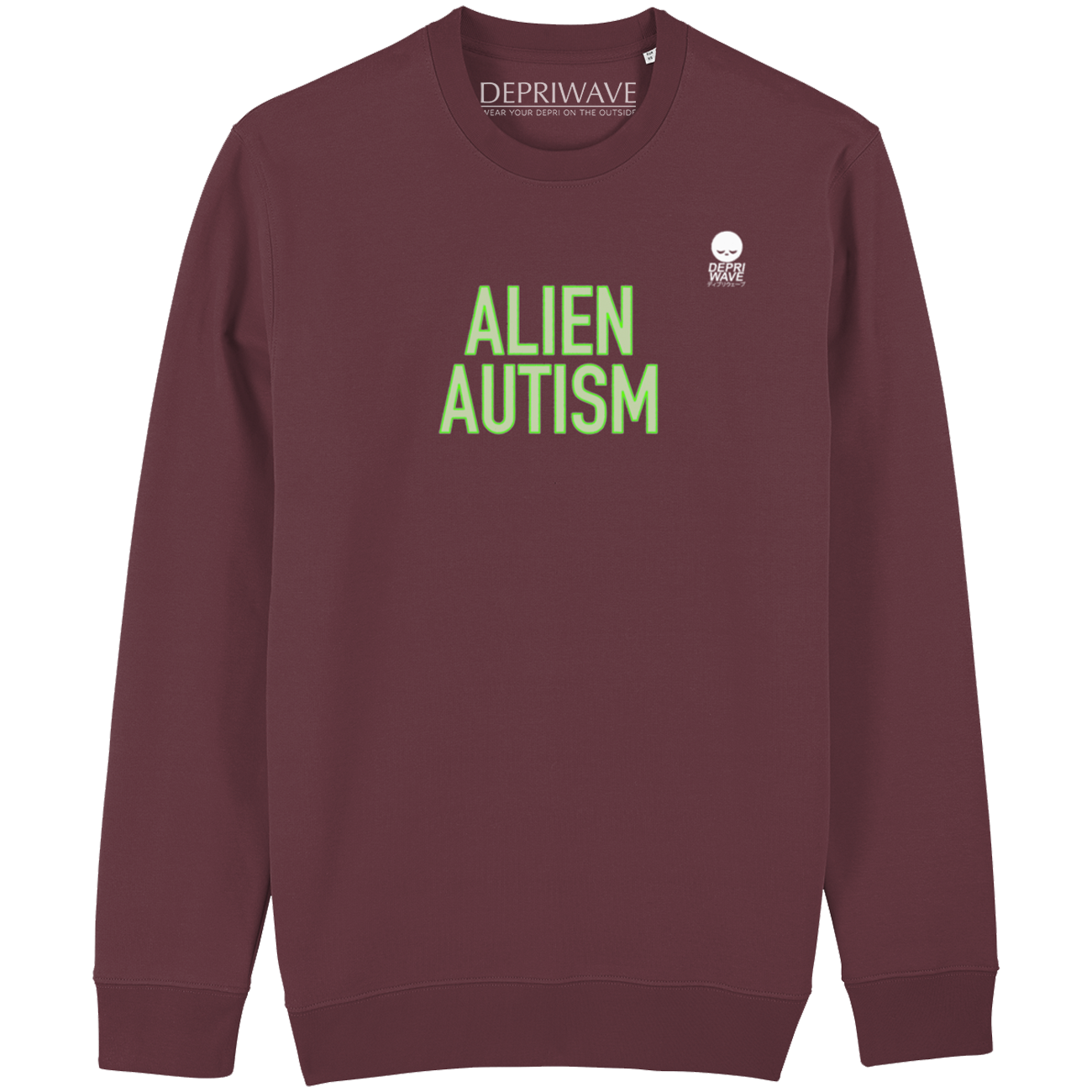 Alien Autism - sweater donkerrood