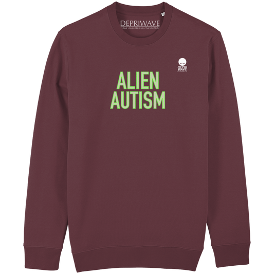 Alien Autism - sweater donkerrood