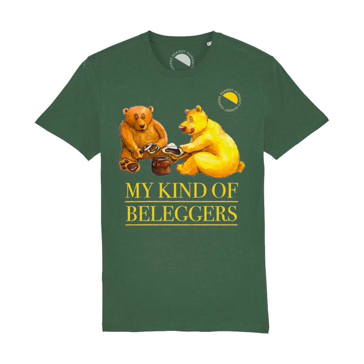Humans Against Humanity - Beleggers t-shirt (groen)