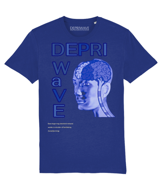 Brein/wave t-shirt (donkerblauw)