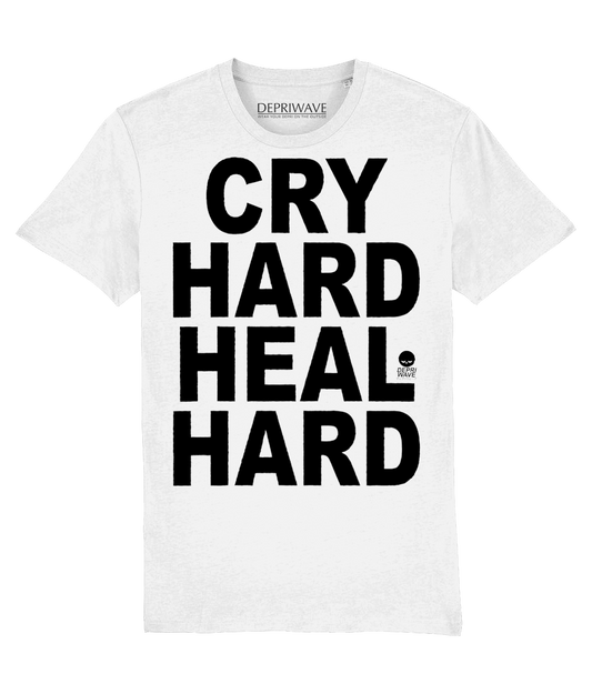 Cry Hard Heal Hard t-shirt (wit)