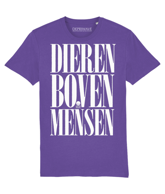 Dieren Boven Mensen t-shirt (paars)