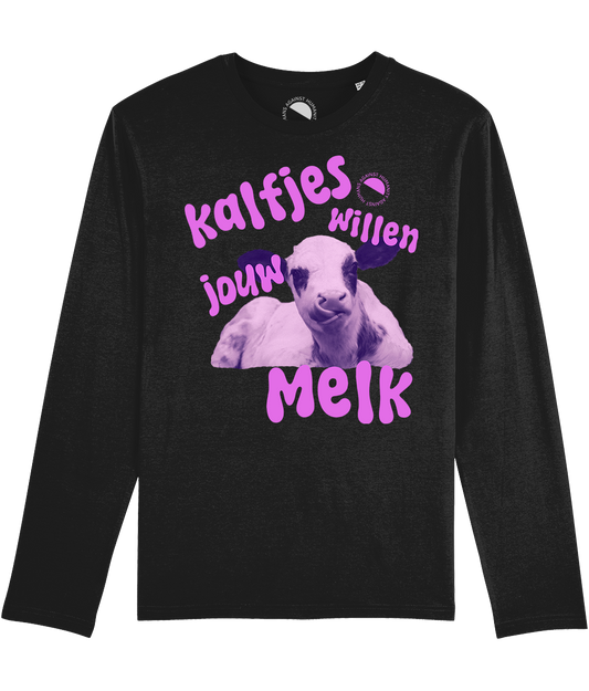 Humans Against Humanity - Kalfjes Willen Jouw Melk longsleeve (zwart)