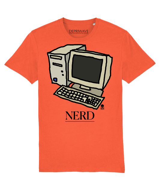 Nerd t-shirt - donkeroranje