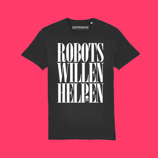 Robots Willen Helpen t-shirt (zwart)