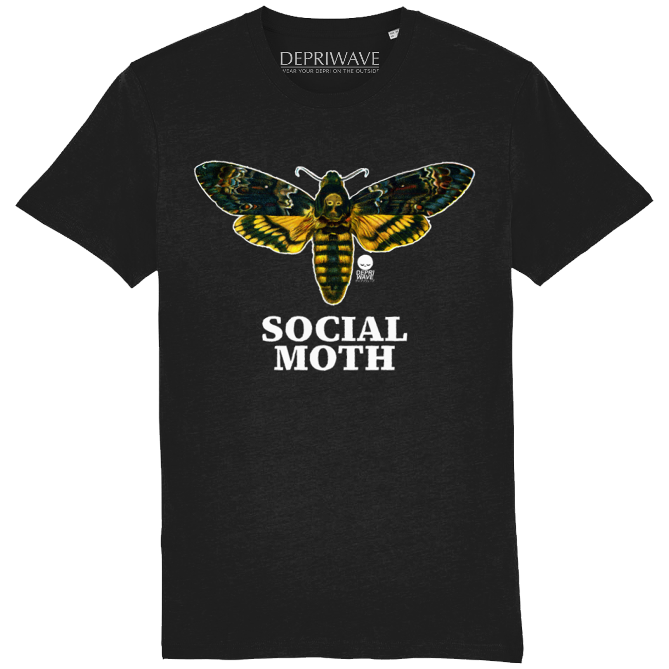 Social Moth - t-shirt zwart