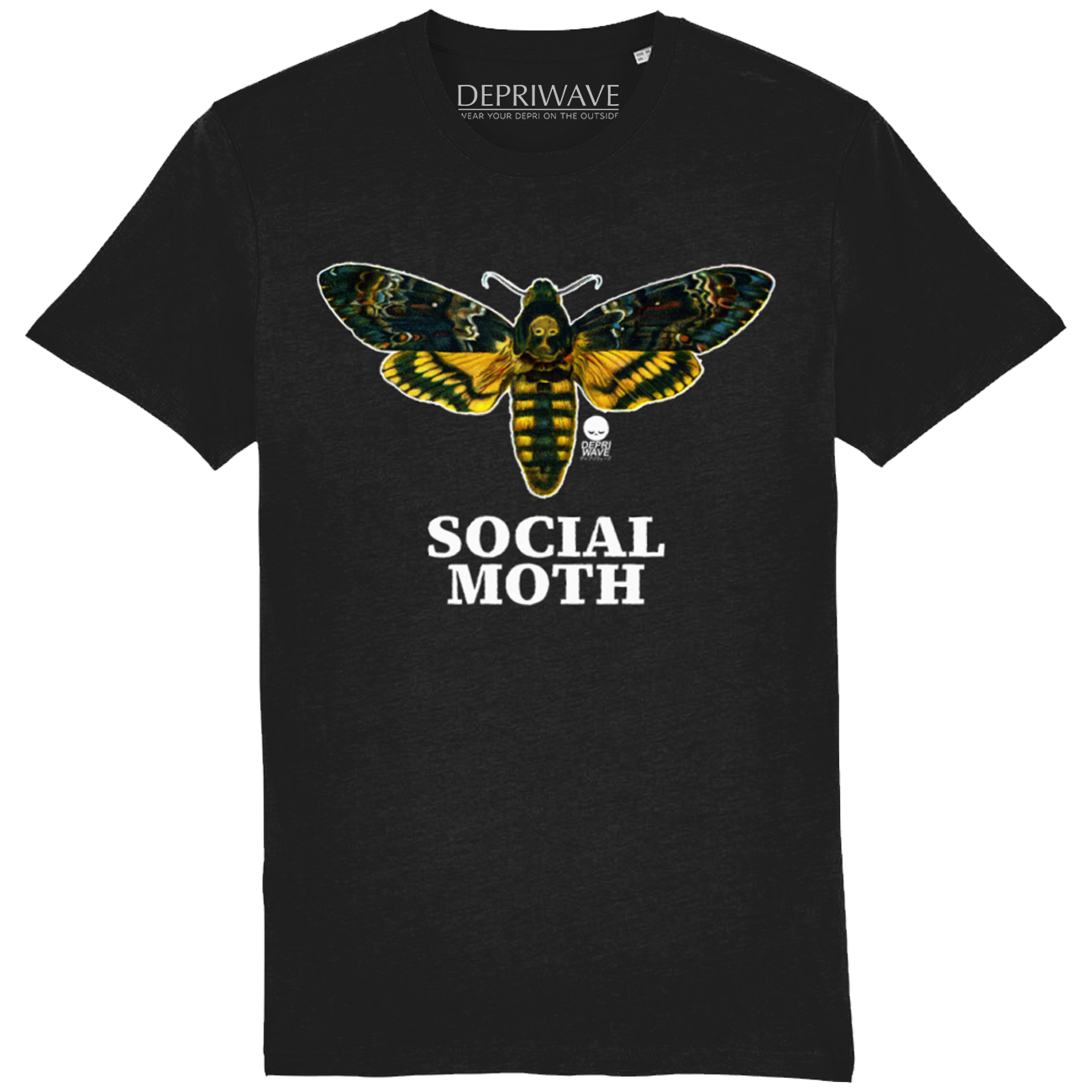 Social Moth t-shirt (zwart)