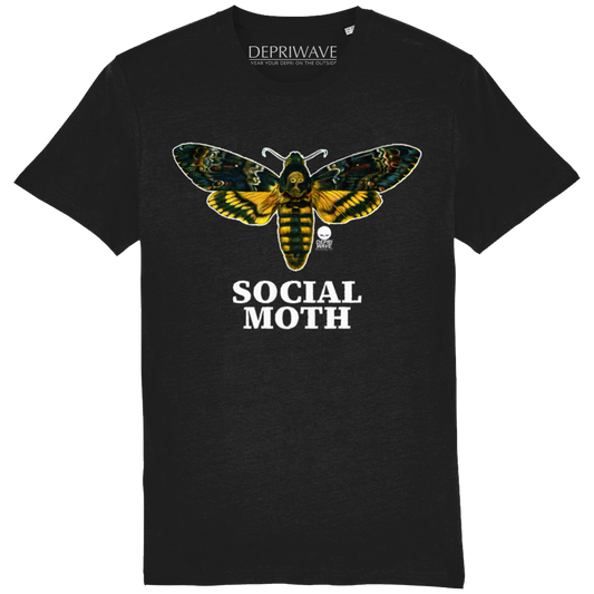 Social Moth t-shirt (zwart)