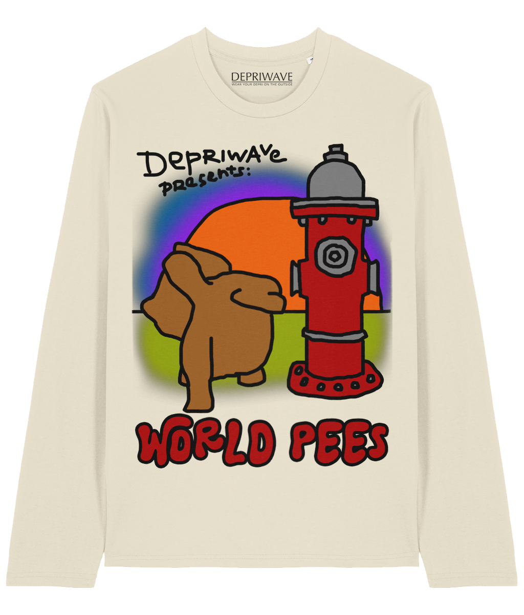 World Pees longsleeve (ongekleurd)