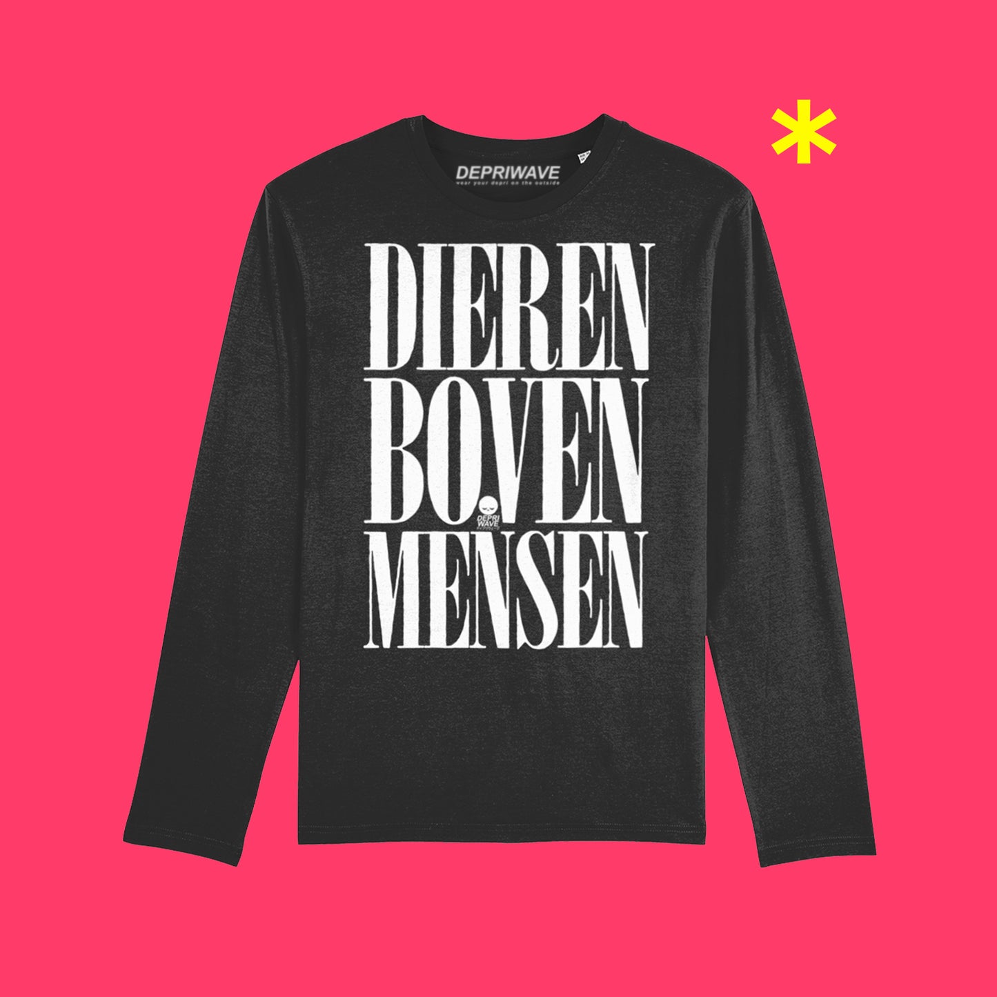 Dieren Boven Mensen longsleeve - zwart