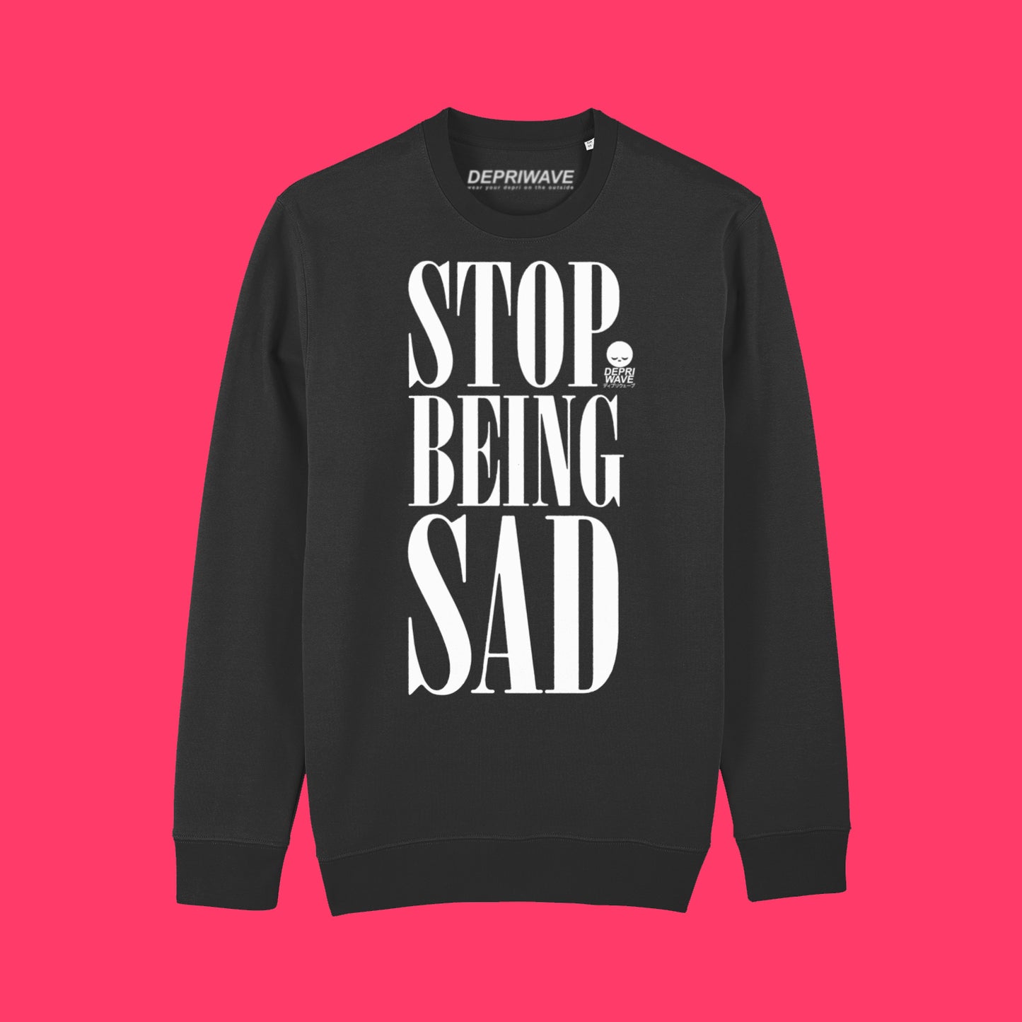 Stop Being Sad sweater - zwart